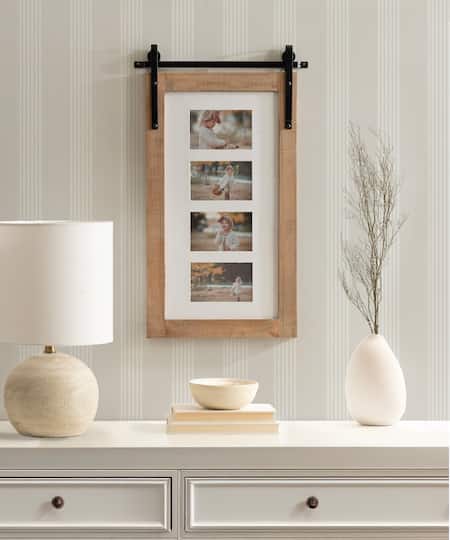 Kate and Laurel Cates 4 Opening Rustic Brown Wood Picture Frame